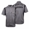 Harley Davidson Harley-Davidson Men's Grey Black Vertical Tone Staple S/S Woven Shirt (S37B) -Harley Davidson Shop s l1600 10 454dd896 5ad7 4412 a737 11bfd66d2324
