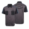 Harley Davidson Harley-Davidson Men's Grey Black Blue Est. 1903 Colorblock S/S Woven Shirt (S36)